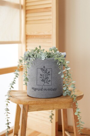 Gri Dolap İçi Çamaşır Çocuk Odası Oyuncak Düzenleyici Katlanır Saklama Sepeti Organizer Saksı 20x20 - Ocean Home Textile