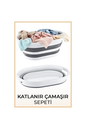 Gri Katlanabilir Çamaşır Sepeti 1254 - 1