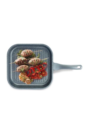 Grill 28 x 28 cm quadratische Pfanne – Grau PRA-1118184-1205 - 5