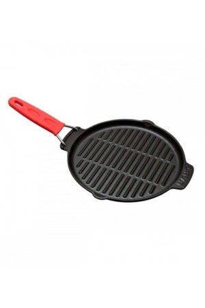 Grillpfanne aus Gusseisen mit Draht und Silikongriff, Durchmesser 23 cm, PRA-455009-8373 - 3