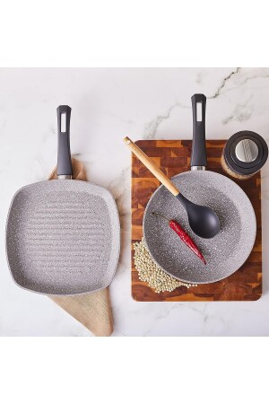 Gris Bio Granit Tava ve Grill Seti 153.03.08.0354 - 6