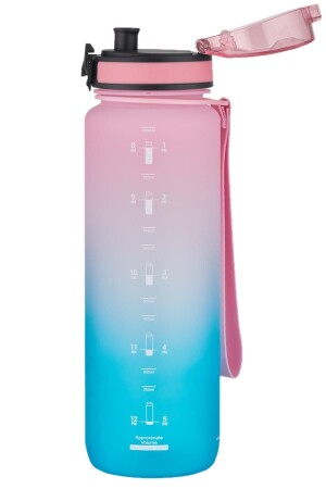 Große 1000-ml-Motivationsflasche, zweifarbige Tritan-Wasserflasche aus der Softtouch Ff-Kollektion - 3