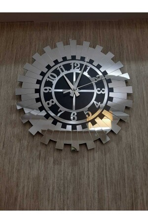 Große 70x70 cm große 3D-geprägte dekorative Wanduhr mit Spezialbox türkische Ziffern silberne Sonnenwanduhr Tdesign3800245 - 7