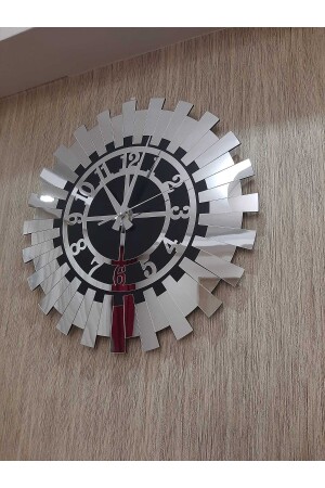 Große 70x70 cm große 3D-geprägte dekorative Wanduhr mit Spezialbox türkische Ziffern silberne Sonnenwanduhr Tdesign3800245 - 10