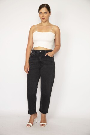 Große anthrazitfarbene 5-Pocket-Lycra-Jeans für Damen 65n36760 - 1