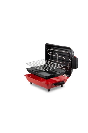 Große Größe 40 x 30 cm, Elektrogrill, Grill, Kebab-Fischer, mit Emaille-Körper + Emaille-Tablett - 4