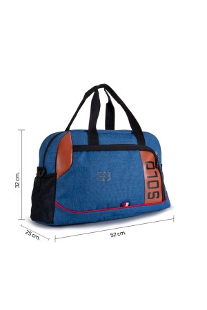 Große Unisex-Sport-, Fitness- und Reisetasche aus Leinen in Marineblau - 1