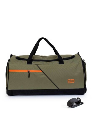 Große Unisex-Sport-, Fitness- und Reisetasche in Khaki mit Schuhfach und Thermoskanne - 6