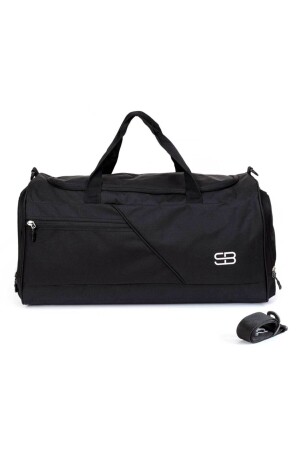 Große Unisex-Sport-, Fitness- und Reisetasche mit Schuhfach, Thermoskanne, Schwarz - 5