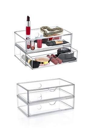 Großer 2-Schubladen-Modul-Organizer für Kosmetik, Make-up und Schmuck – Make-up-Organizer 9383571218129 - 1