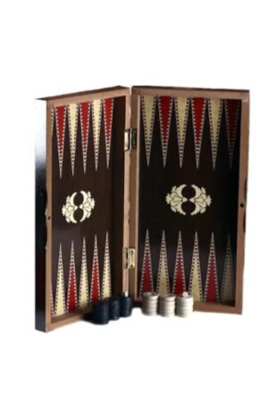 Großes Backgammon- und Dame-Set aus furniertem Holz 001 - 2