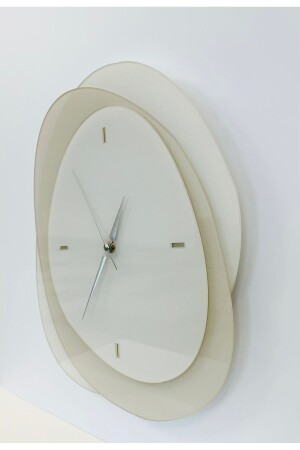 Grün-beige Acryl-Wanduhr – modernes und minimalistisches Design – skandinavische Wanduhr - 4