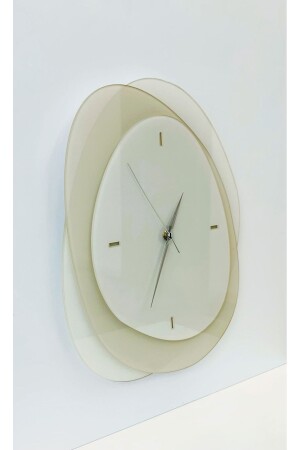 Grün-beige Acryl-Wanduhr – modernes und minimalistisches Design – skandinavische Wanduhr - 7