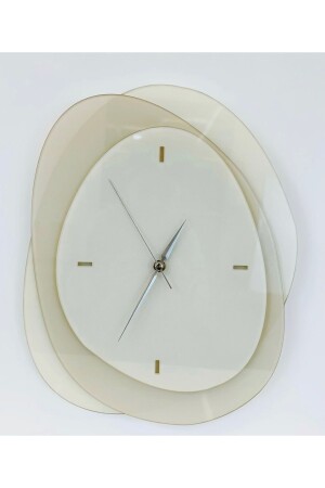 Grün-beige Acryl-Wanduhr – modernes und minimalistisches Design – skandinavische Wanduhr - 8