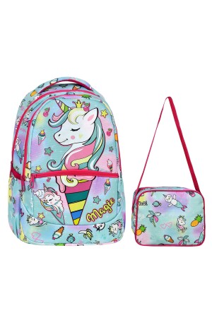 Grundschultasche mit Einhornmuster für Mädchen + Lunchbox - 1