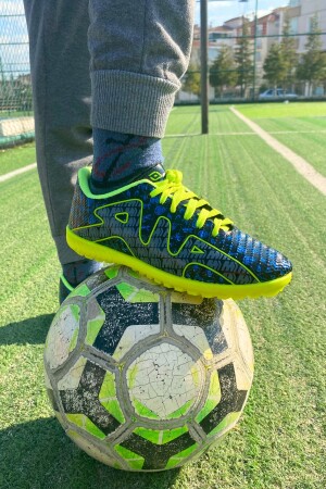 Grüne Kunstrasen-Fußballschuhe für Herren zum Schnüren für Jugendliche – Kunstrasen-Feldsocken mit Geschenk - 1