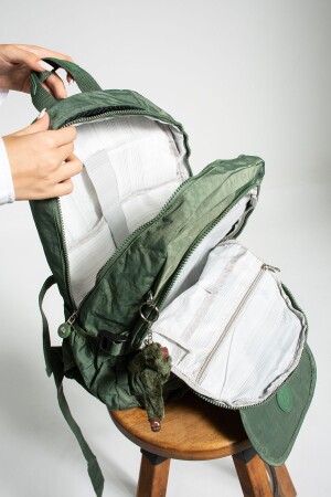 GRÜNER GRÜNER UNISEX-RUCKSACK MIT MEHRFÄCHERN FÜR DIE SCHULTASCHE - 3