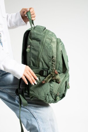 GRÜNER GRÜNER UNISEX-RUCKSACK MIT MEHRFÄCHERN FÜR DIE SCHULTASCHE - 4