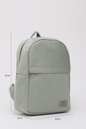 Grüner Shk40 2-Fächer-Rucksack mit verstellbarem Riemen aus Canvas-Stoff, Unisex, für den täglichen Gebrauch, Sportrucksack U: 33 E: 23 G: S226-00027 - 2