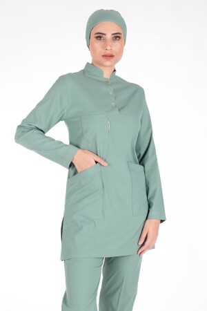 Grünes, dünnes Lycra-Hijab-Krankenschwesteruniform- und Chirurgenarzt-Uniform-Set LYCRA-SOFT-HIJAB - 2