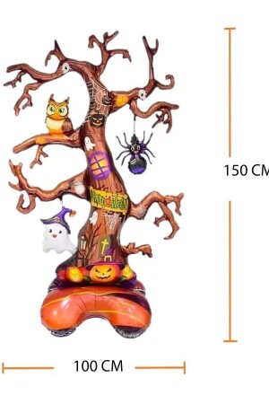 Gruseliger Baum-Folienballon mit Halloween-Spinnen-Kürbis-Thema – Halloween-Ballon mit Fuß, 150 x 100 cm - 3