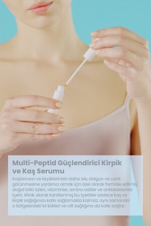 Güçlendirici Besleyici Su Bazlı Kaş Kirpik Serumu 3ml Vegan Doğal Içerik Dolgun Görünüm (1% BİOTİN) - 6