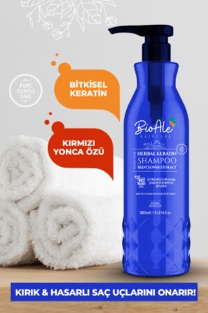 Güçlendirici-onarıcı Ve Elektriklenme Karşıtı Şampuan Bitkisel Keratin - Kırmızı Yonca Özü 1000 Ml - 1