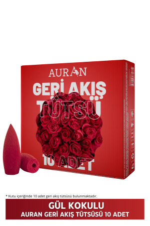 Gül Kokulu Geri Akış Tütsüsü konik Tütsü Rose Backflow Incense Cones 10 Adet AuranIncenseCones01 - 3