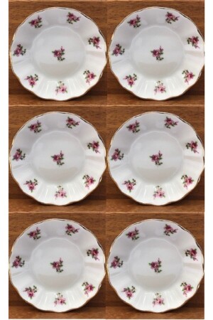 Gülriz Pink Teeteller-Set mit 6 rosa Blumen - 3