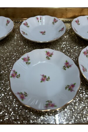 Gülriz Pink Teeteller-Set mit 6 rosa Blumen - 4