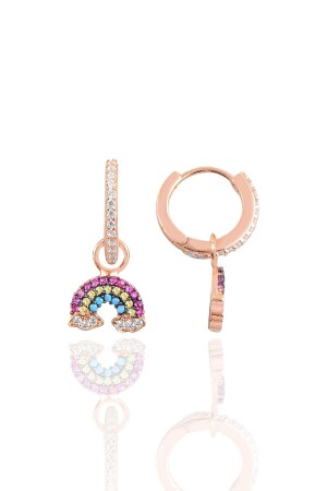 Gümüş Gökkuşağı Halka Küpe - Söğütlü Silver