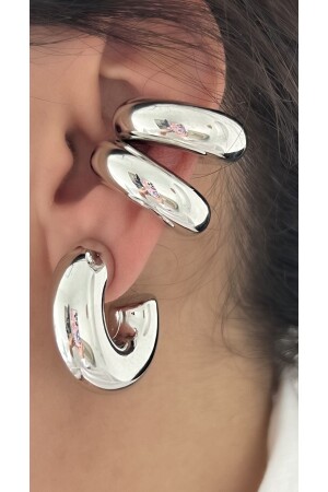 Gümüş Kaplama Boru Earcuff - 1