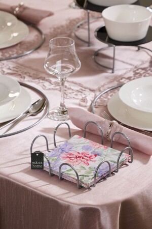 Gümüş Kare 18 Cm Peçetelik-kafe-restoran-otel- Lüks Mutfak Sofra Büyük Boy Peçete-metal Paslanmaz - Edora Home