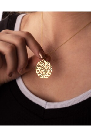 صلاة عيون الشرير بسيطة من الذهب المغطاة رقبة فضية - Indigo Takı