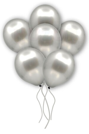 Gümüş Konfetili Şeffaf Ve Gümüş Metalik Balon Seti 20 Adet 30 Cm Içi Gözüken Gri Pullu Balon Pulu - 3