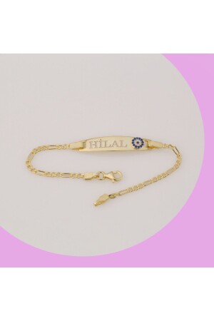 Gümüş Nazar Boncuklu Bebek Künyesi - Eskijewelry