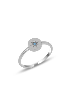 منز الفضة التركيزية حجر القطب النجم القابلة للتعديل الخاتم - Söğütlü Silver