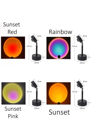 Gün Batımı Projeksiyon Masa Lambası Romantik Fotoğraf Çekimi Aydınlatma Standlı Usb Led Işık Sunset PRO LED LIGHT - 5