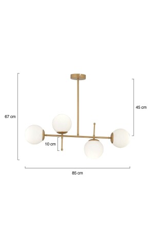 Günay 4-teiliger, antiker, moderner Kronleuchter für Küche, Esstisch, Schlafzimmer, Wohnzimmer - 7