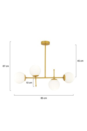 Günay 4-teiliger goldener moderner Kronleuchter für die Küche, den Esstisch, das Schlafzimmer und das Wohnzimmer - 6