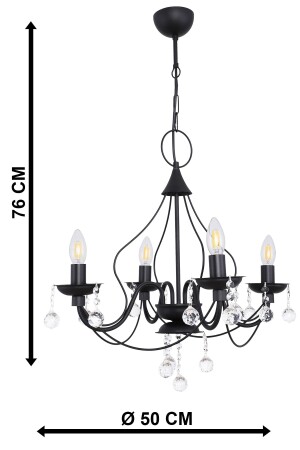 Günce 4-teiliger schwarzer Kronleuchter BEG0710BEG04 - 6