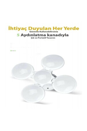 Güneş Enerjili 5 Kanatlı Bahçe Çadır Kamp Çardak Led Aydınlatma TOR56454645JK - 5