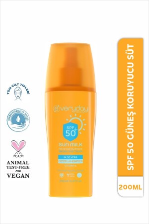 Güneş Koruyucu Süt Sprey Spf50 200ml Uva Uvb Koruması- Suya Dayanıklı- Leke Önleyici- Nemlendirici - 1