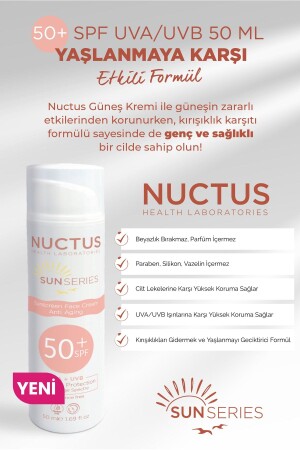 Güneş Kremi 50- Spf Uva-uvb 50 Ml Anti Aging Yaşlanma Karşıtı 8680702309599 - Nuctus