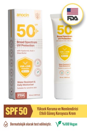 Güneş Kremi Yüksek Koruma Spf 50 Nemlendirici Etkili Güneş Koruyucu Krem ano-nem-broad-gunes - 1