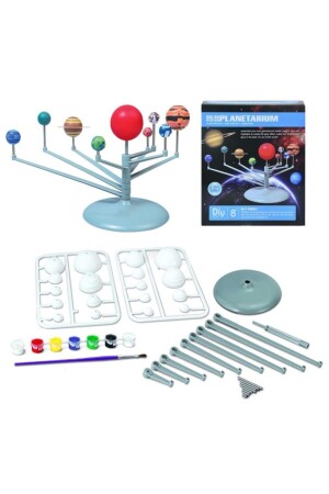 Güneş Sistemi Modeli- Gezegen Sistemi- Boya- Fırça- Eğitici Maket- Deney Seti- Plastik - 1