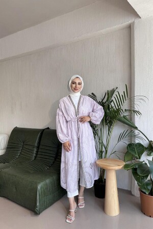 Güpürlü Dantel Kimono PEMBE - Sawosh