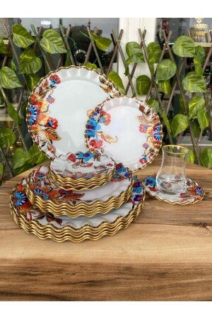 طراز الزهور البيضاء من النموذج الذهبي - Gürcüglass