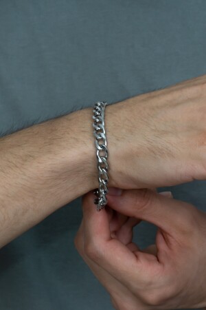 Gurmet Herren-Armband aus Edelstahl, dicke Kette, 8 mm, eck18b, MDL-ECK18B - 4