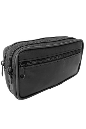 Gürteltasche aus echtem Leder mit Handyfach, horizontal mit 3 Fächern - 5